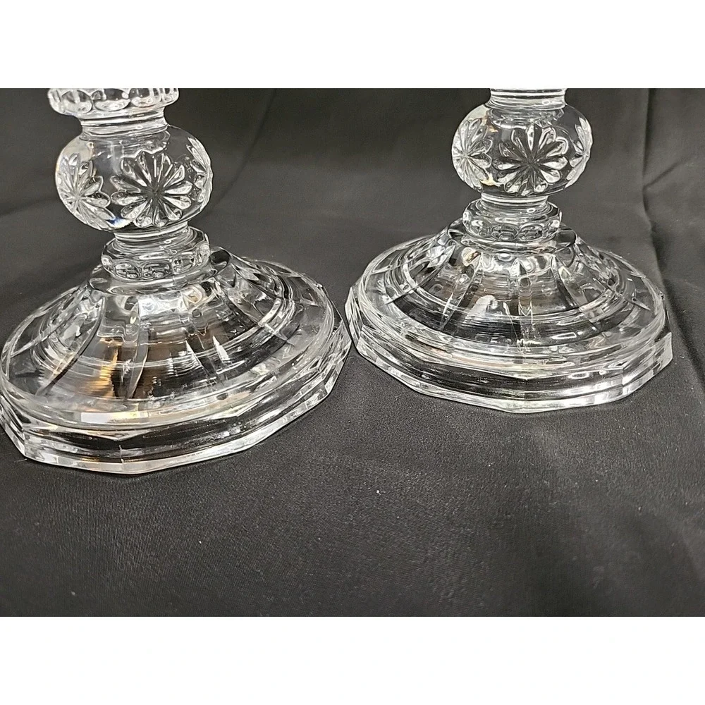 2 Stunning‎ GLASS Ornate CANDLEHOLDER 5